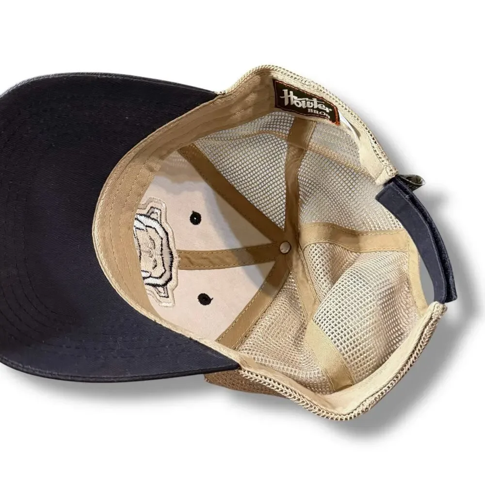 Howler Bros Trucker Hat Navy Tan Embroidered Monkey Logo Adjustable Hook & Loop
